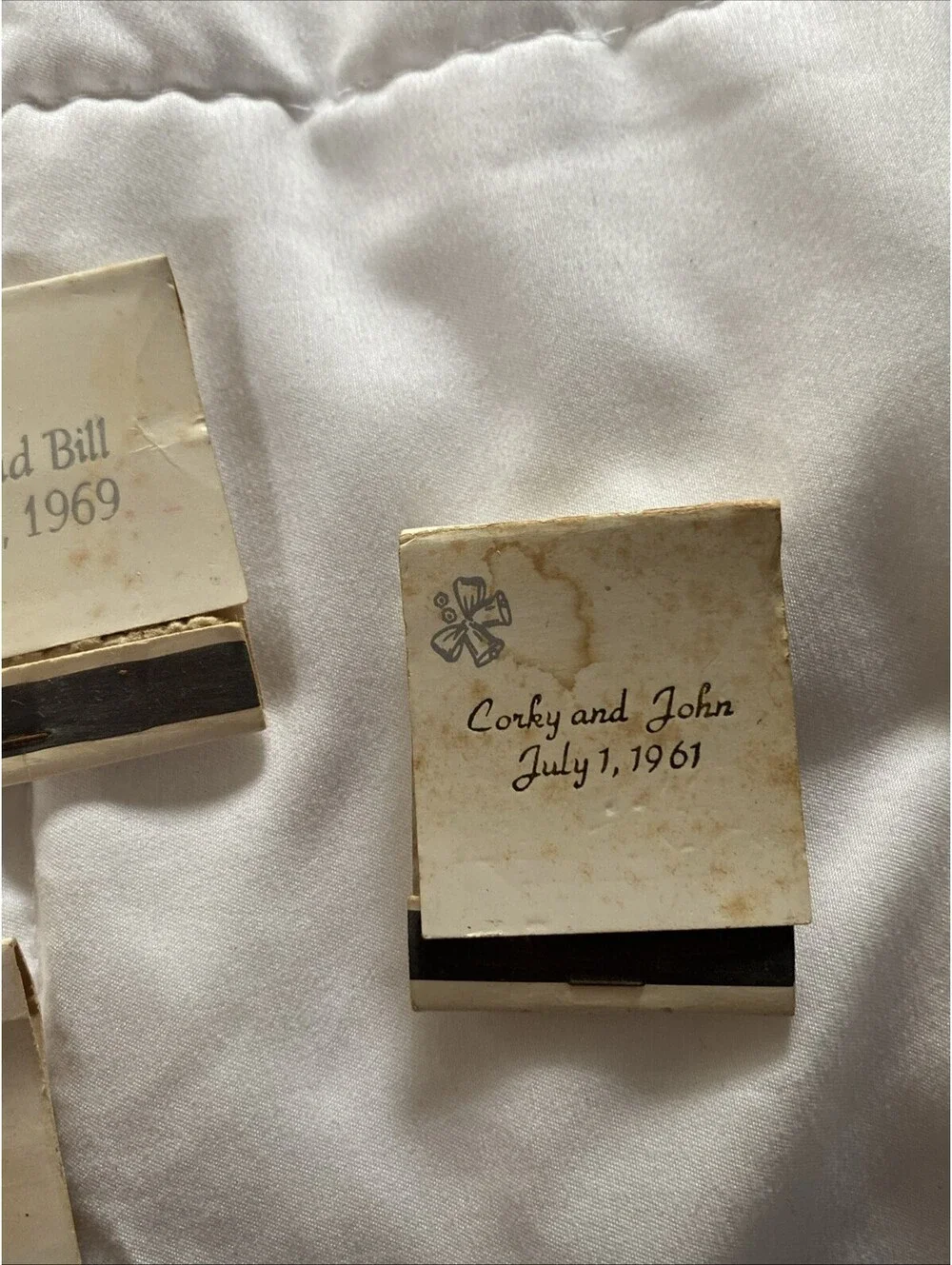 Lot 5 Vintage Wedding Matchbooks Some Used Personalized Bridal Favors
